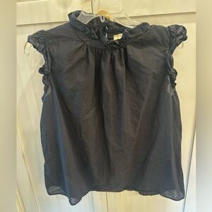 Stark X Women's Ruffled Black Top size medium! 100% cotton